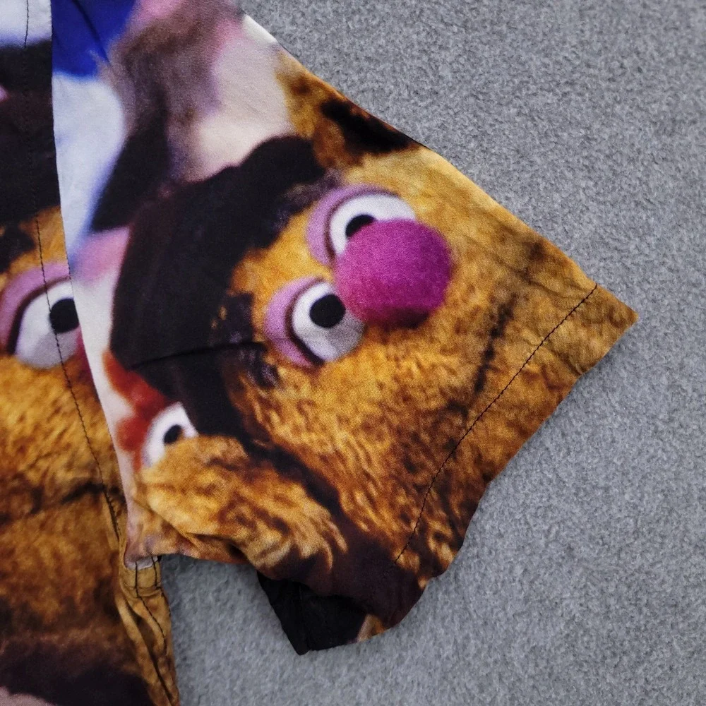Disney Parks Shirt Mens M The Muppets All Over Print Camp Button Up AOP